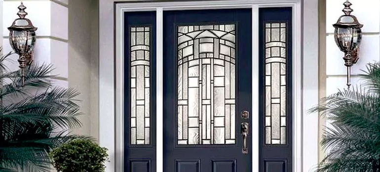 Stained Glass Door Panels in Graydon Hall, Ontario