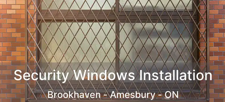  Security Windows Installation Brookhaven - Amesbury - ON