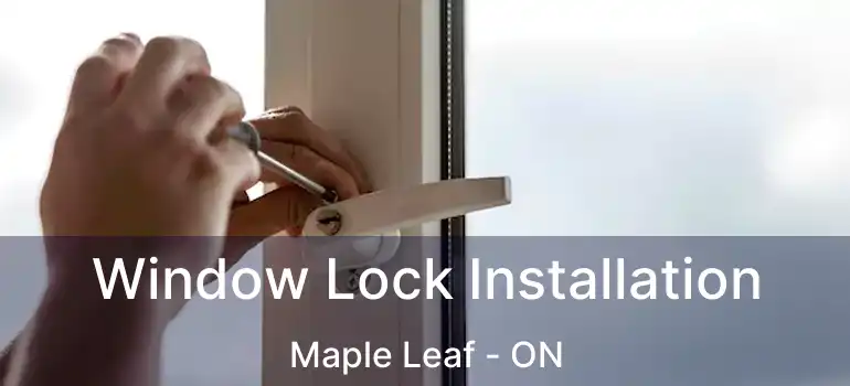 Window Lock Installation Maple Leaf - ON
